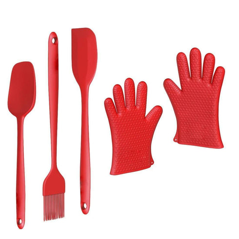AussieSuperStore Homeware Supplies Silicone Baking Set with Spatula, Brush & Gloves Silicone Baking Set with Spatula, Brush & Gloves | Kitchen Tool & Gadget CBSILIBAK4PCSET